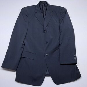 🟡 Lineage Milan-New York Men's‎ 3-Button Suit Jacket Blazer Navy Blue Size L/XL